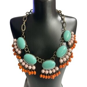 Vintage J.Crew Orange And Turquoise Choker